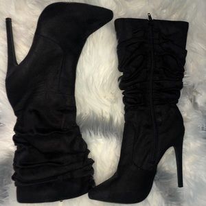 Sexy Black Ruffled Stiletto Boot 🖤